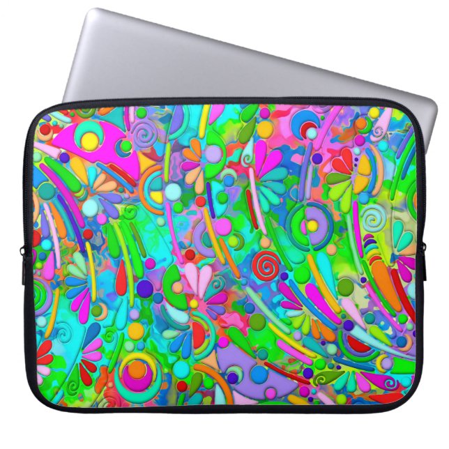 Hand And Digitally Painted Pattern Art 18 Laptop Sleeve (Front)