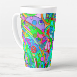 Hand And Digitally Painted Pattern Art 18 Latte Mug