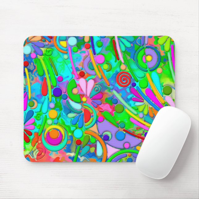 Hand And Digitally Painted Pattern Art 18 Mouse Pad (With Mouse)