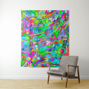 Hand And Digitally Painted Pattern Art 18 Tapestry