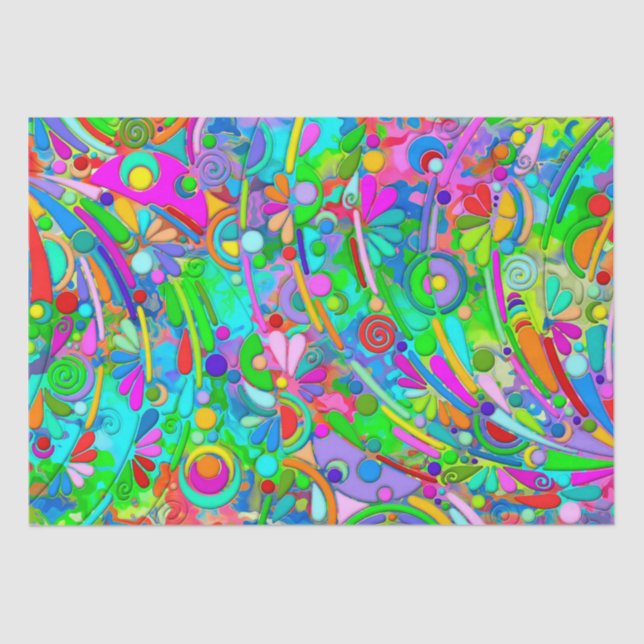 Hand And Digitally Painted Pattern Art 18 Tissue Paper (Front)