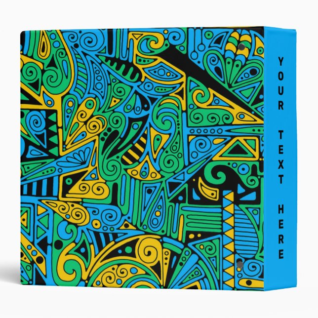 Hand And Digitally Painted Pattern Art 21 Binder (Back/Spine)