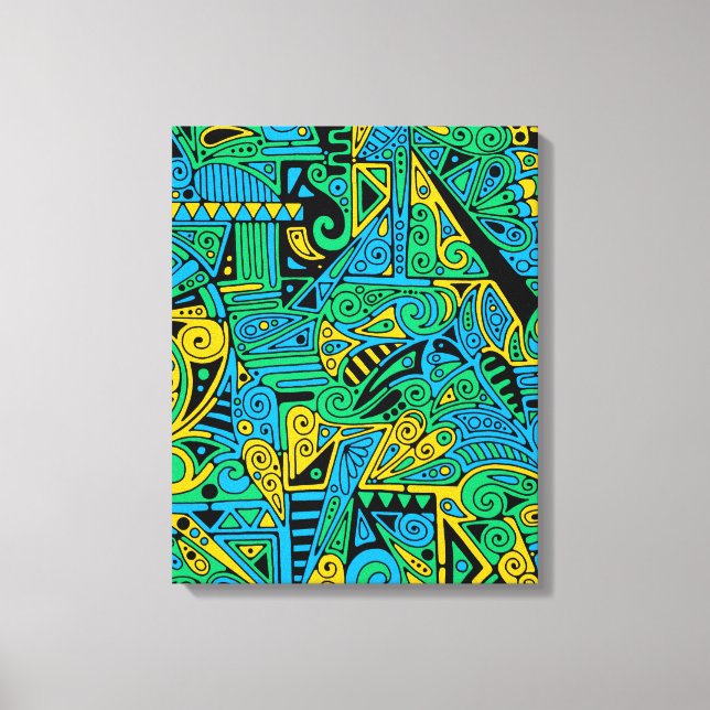 Hand And Digitally Painted Pattern Art 21 Canvas Print (Front)