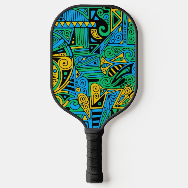 Hand And Digitally Painted Pattern Art 21 Pickleball Paddle (Front)