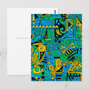 Hand And Digitally Painted Pattern Art 21 Postcard