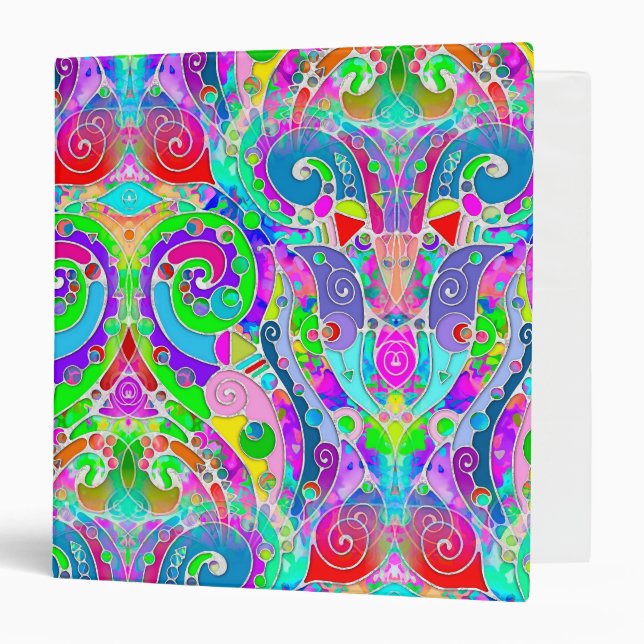 Hand And Digitally Painted Pattern Art 22 Binder (Front/Inside)