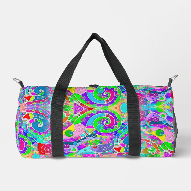 Hand And Digitally Painted Pattern Art 22 Duffle Bag (Front)