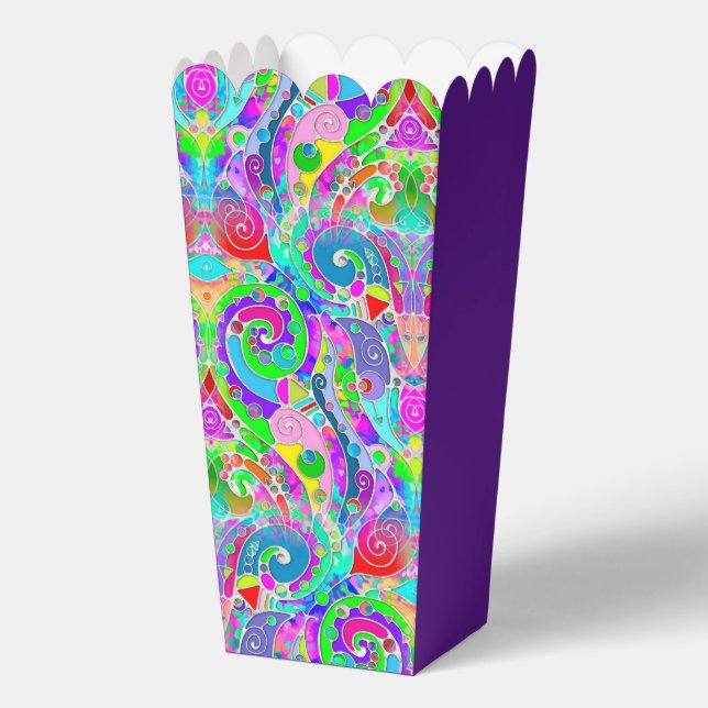 Hand And Digitally Painted Pattern Art 22 Favor Box (Back)