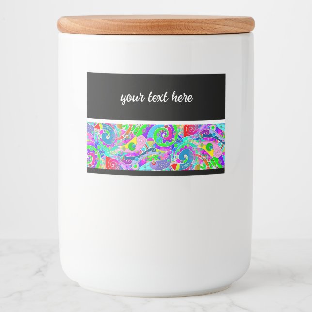 Hand And Digitally Painted Pattern Art 22 Food Label (Front)