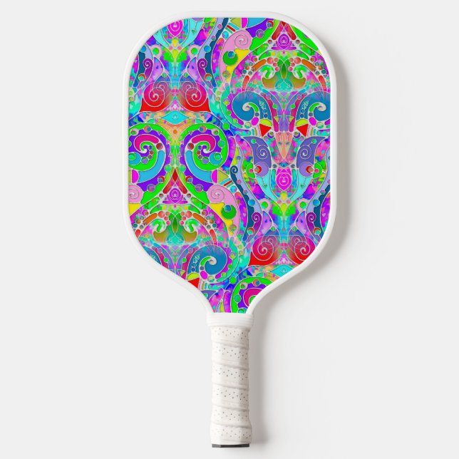 Hand And Digitally Painted Pattern Art 22 Pickleball Paddle (Front)