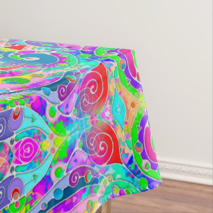 Hand And Digitally Painted Pattern Art 22 Tablecloth