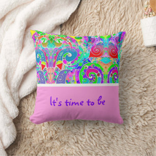 Hand And Digitally Painted Pattern Art 22 Throw Pillow
