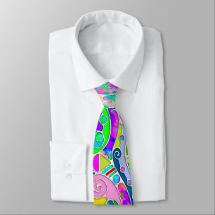 Hand And Digitally Painted Pattern Art 22 Tie