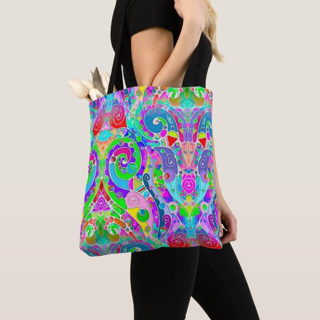 Hand And Digitally Painted Pattern Art 22 Tote Bag (Close Up)