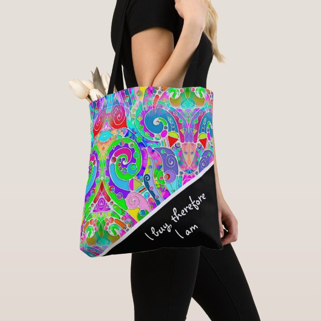Hand And Digitally Painted Pattern Art 22 Tote Bag (Close Up)