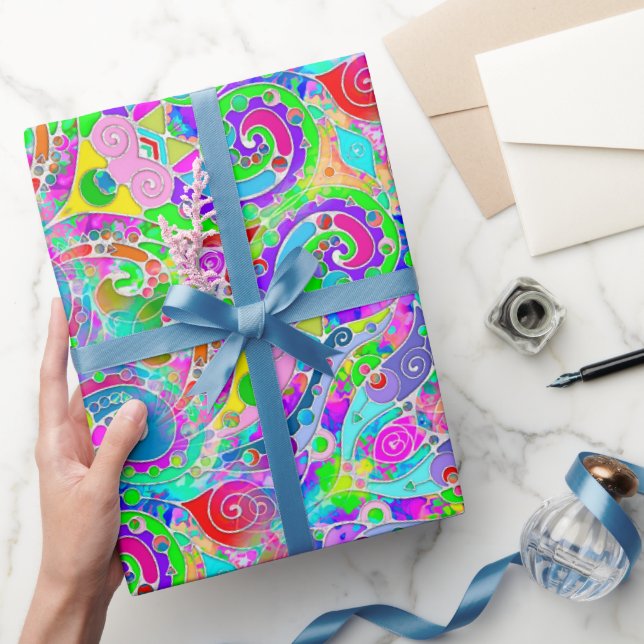 Hand And Digitally Painted Pattern Art 22 Wrapping Paper (Gifting)