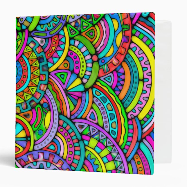 Hand And Digitally Painted Pattern Art 27 Binder (Front/Inside)