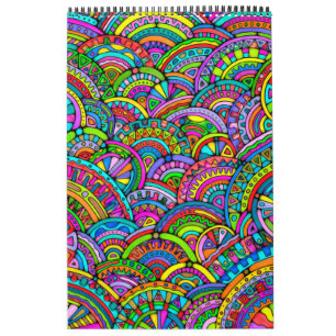 Hand And Digitally Painted Pattern Art 27 Calendar