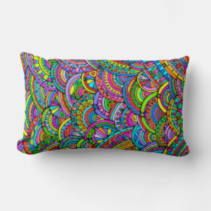 Hand And Digitally Painted Pattern Art 27 Lumbar Pillow