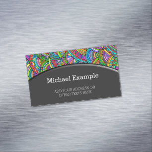 Hand And Digitally Painted Pattern Art 27 Magnetic Business Card