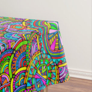 Hand And Digitally Painted Pattern Art 27 Tablecloth
