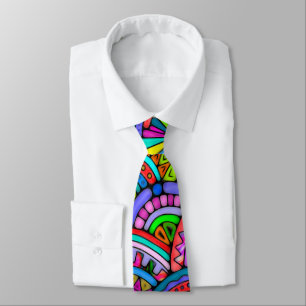 Hand And Digitally Painted Pattern Art 27 Tie