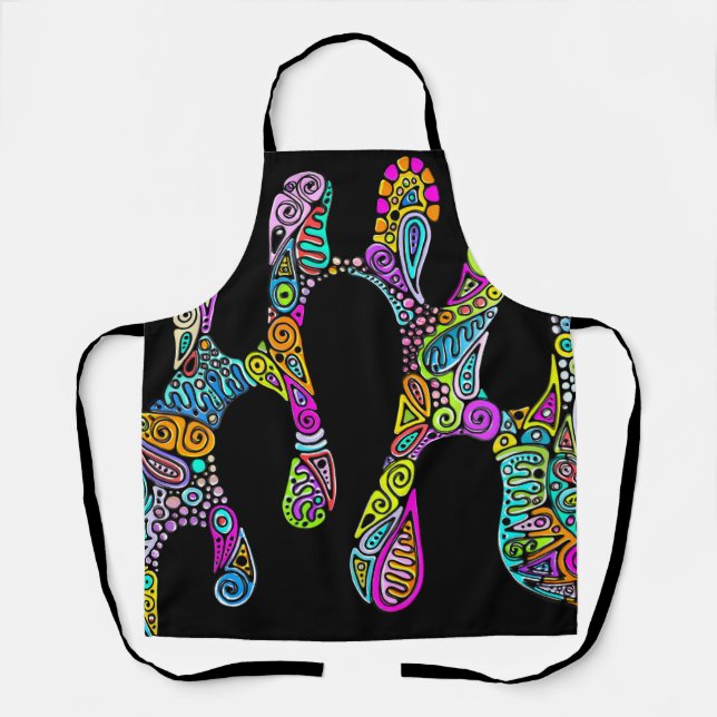 Hand And Digitally Painted Pattern Art 28 Apron (Front)