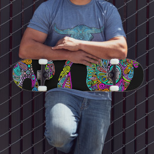 Hand And Digitally Painted Pattern Art 28 Skateboard