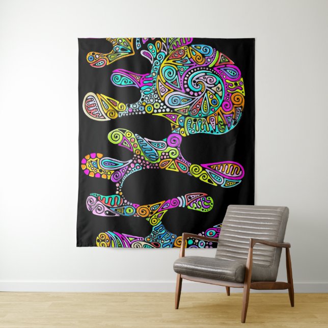 Hand And Digitally Painted Pattern Art 28 Tapestry (In Situ)