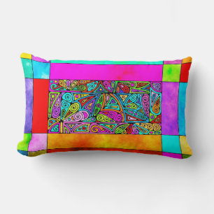 Hand And Digitally Painted Pattern Art 2 Lumbar Pillow