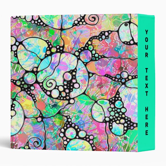 Hand And Digitally Painted Pattern Art 31 Binder (Back/Spine)