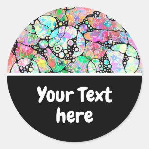 Hand And Digitally Painted Pattern Art 31 Classic Round Sticker
