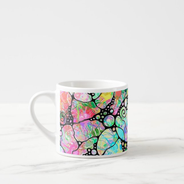 Hand And Digitally Painted Pattern Art 31 Espresso Cup (Left)