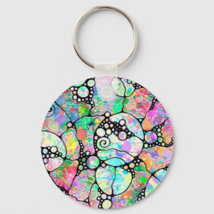 Hand And Digitally Painted Pattern Art 31 Keychain