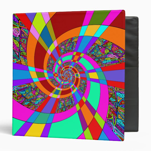 Hand And Digitally Painted Pattern Art 3 Binder (Front/Inside)