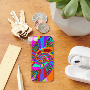 Hand And Digitally Painted Pattern Art 3 Keychain