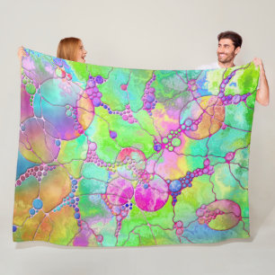 Hand And Digitally Painted Pattern Art 41 Fleece Blanket