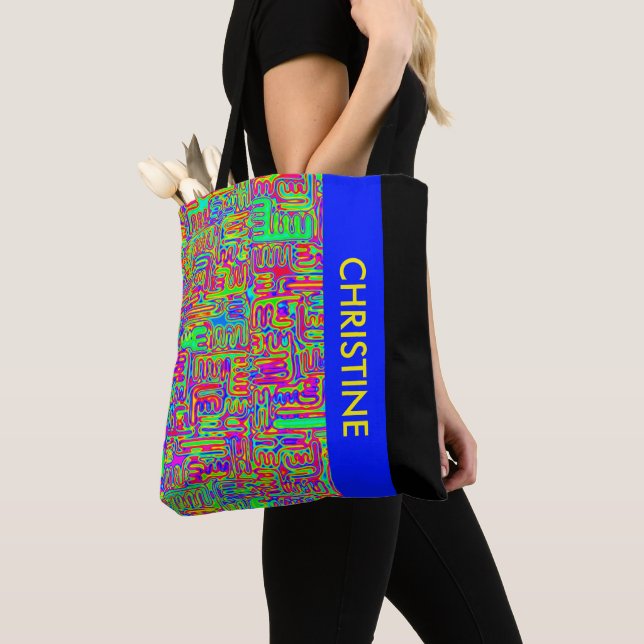 Hand And Digitally Painted Pattern Art 42 Tote Bag (Close Up)