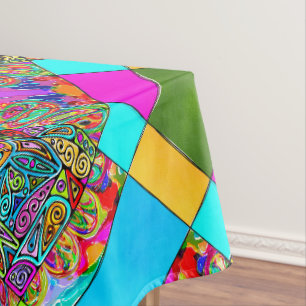 Hand And Digitally Painted Pattern Art 4 Tablecloth