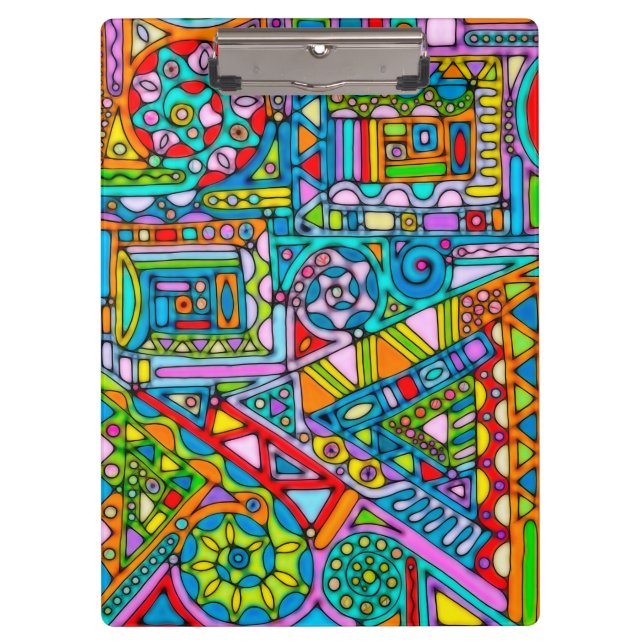 Hand And Digitally Painted Pattern Art 53 Clipboard (Front)