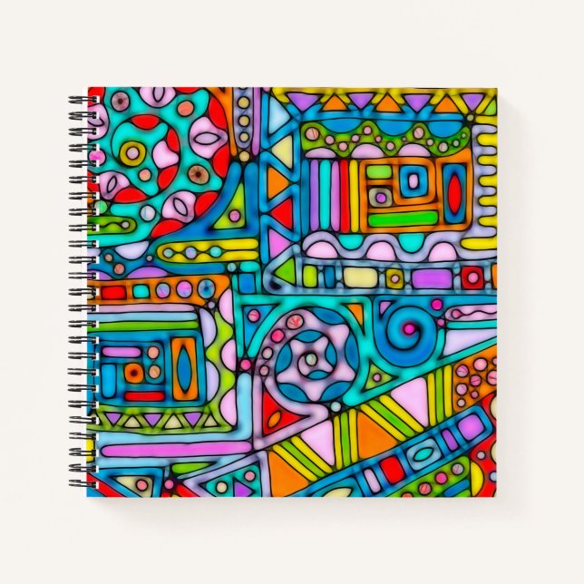 Hand And Digitally Painted Pattern Art 53 Notebook (Front)