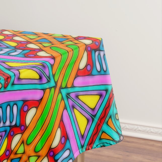 Hand And Digitally Painted Pattern Art 53 Tablecloth (In Situ)