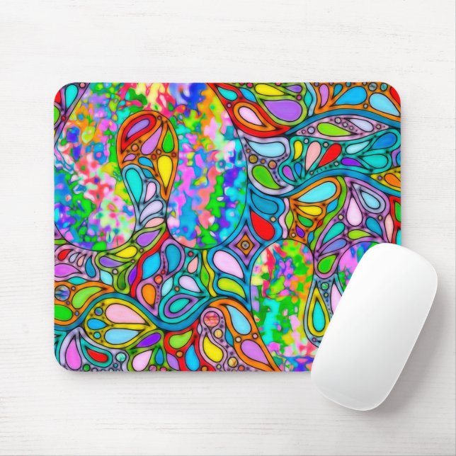 Hand And Digitally Painted Pattern Art 54 Mouse Pad (With Mouse)