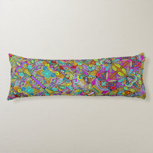 Hand And Digitally Painted Pattern Art 6 Body Pillow