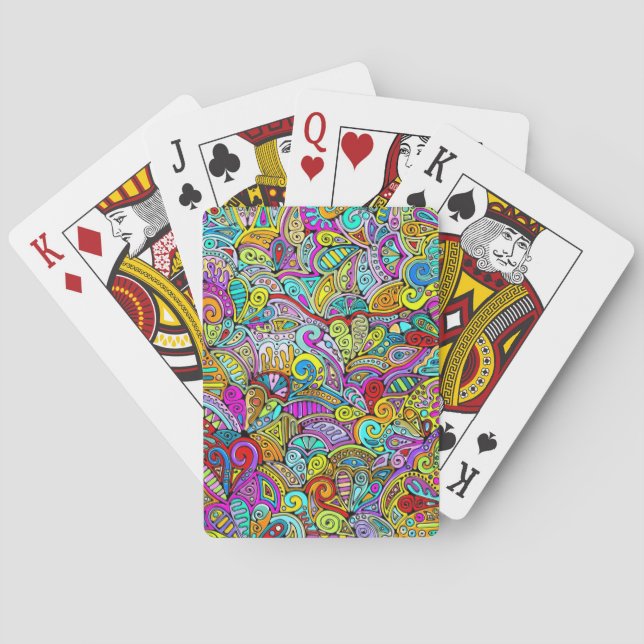 Hand And Digitally Painted Pattern Art 6 Playing Cards (Back)