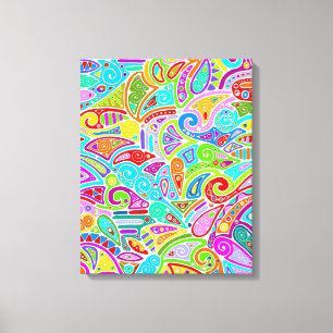 Hand And Digitally Painted Pattern Art 7 Canvas Print
