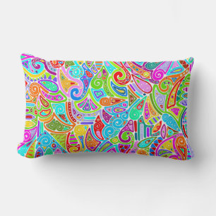 Hand And Digitally Painted Pattern Art 7 Lumbar Pillow