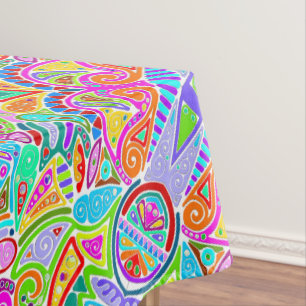 Hand And Digitally Painted Pattern Art 7 Tablecloth