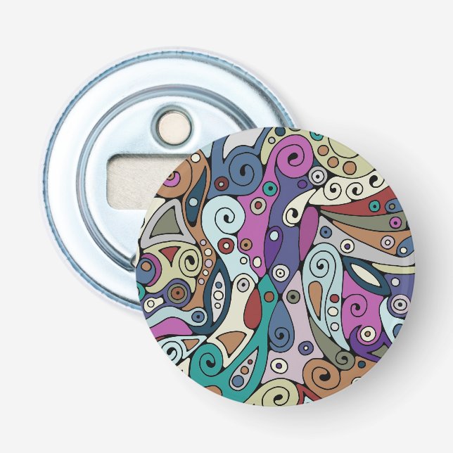 Hand And Digitally Painted Pattern Art 8 Bottle Opener (Front)