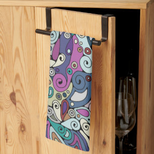 Hand And Digitally Painted Pattern Art 8 Kitchen Towel